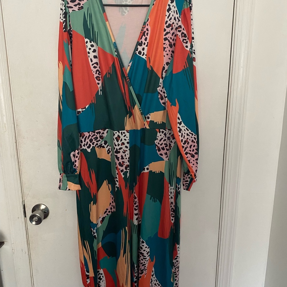New Mutli color/animal print jump suit